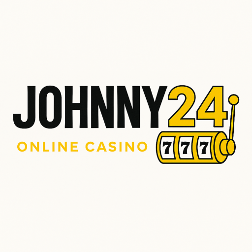Логотип казино Johnny24 в ретро-стиле с жёлтыми элементами